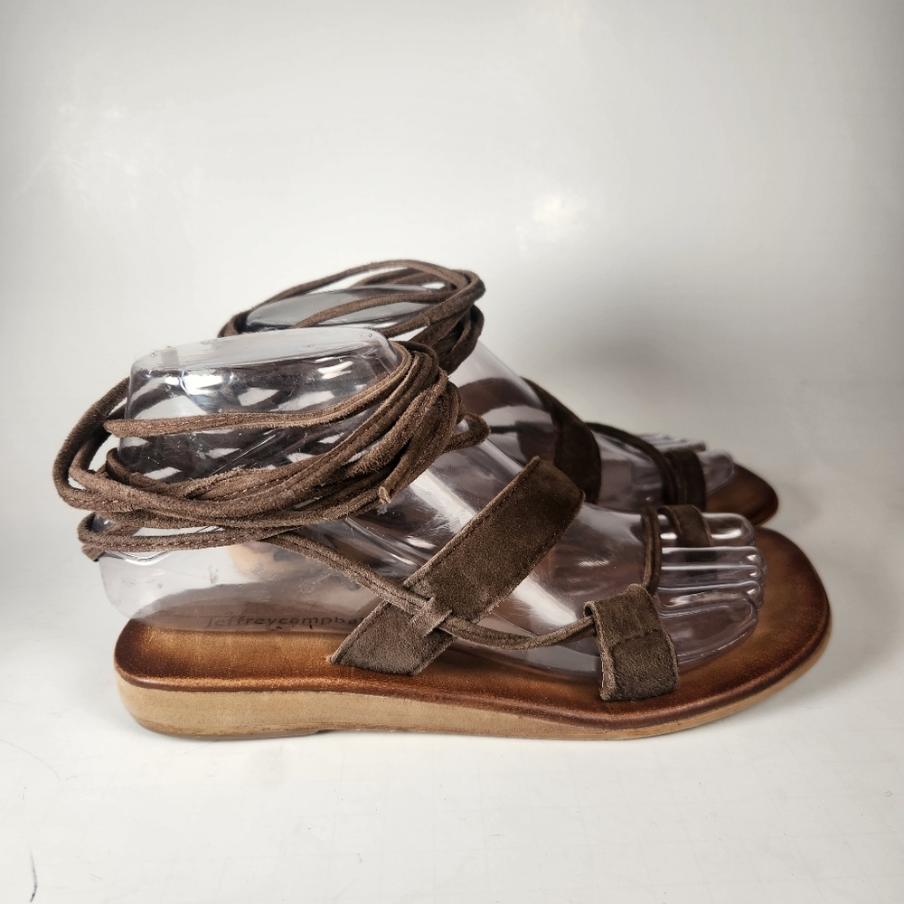 JEFFREY CAMPBELL Women's Sandal Size 36 / 6 Handmade Leather Rawhide Boho Shoe - Picture 2 of 11